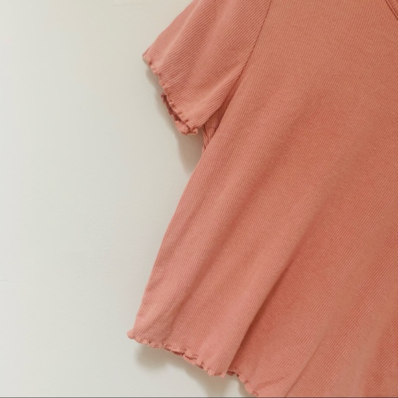 Ambiance Lettuce Edge Short Sleeve Crop Top - Picture 2 of 5